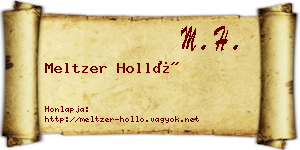 Meltzer Holló névjegykártya